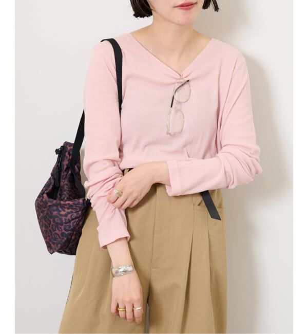JOURNAL STANDARD relume「《追加2》ツイストシアーテレコロングTEE」|Tシャツ・カットソー|ピンク