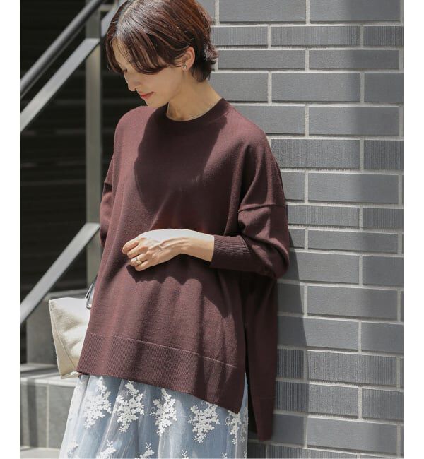 JOURNAL STANDARD relume「《追加予約 / 新色》BiellaYarnワイドクルーネックプルオーバー」|ニット・セーター|ブラウン B