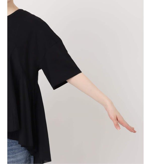 Spick and Span「《一部店舗+WEB限定 / 追加》AAYUSHI / アユーシ ペプラムラッフルTシャツ」|Tシャツ・カットソー|