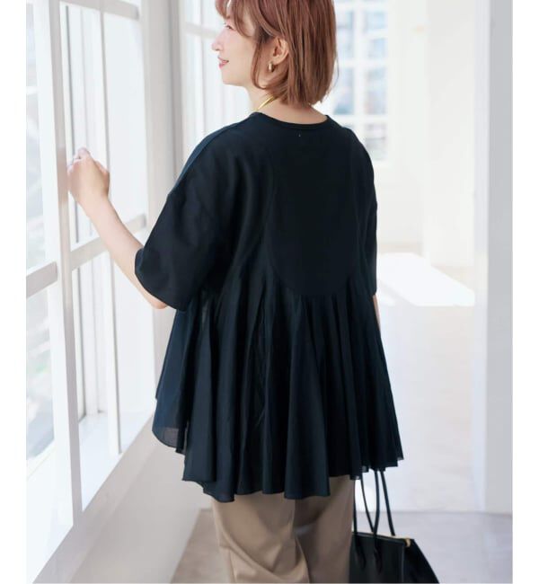 Spick and Span「《一部店舗+WEB限定 / 追加》AAYUSHI / アユーシ ペプラムラッフルTシャツ」|Tシャツ・カットソー|