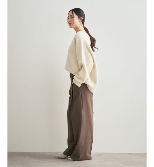 NOBLE「《WEB・一部店舗限定追加予約》YAKワイドVネックニット」|ニット・セーター|