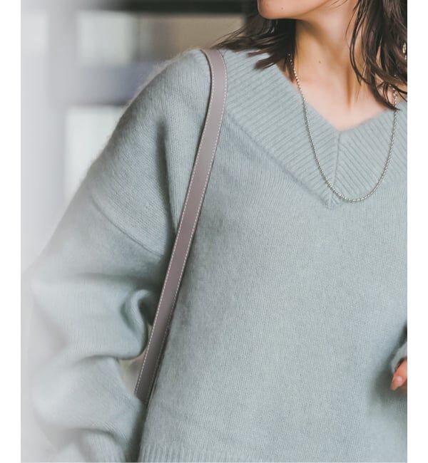 NOBLE「《WEB・一部店舗限定追加予約》YAKワイドVネックニット」|ニット・セーター|
