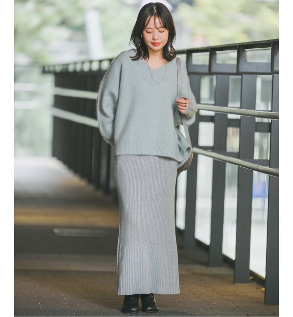 NOBLE「《WEB・一部店舗限定追加予約》YAKワイドVネックニット」|ニット・セーター|