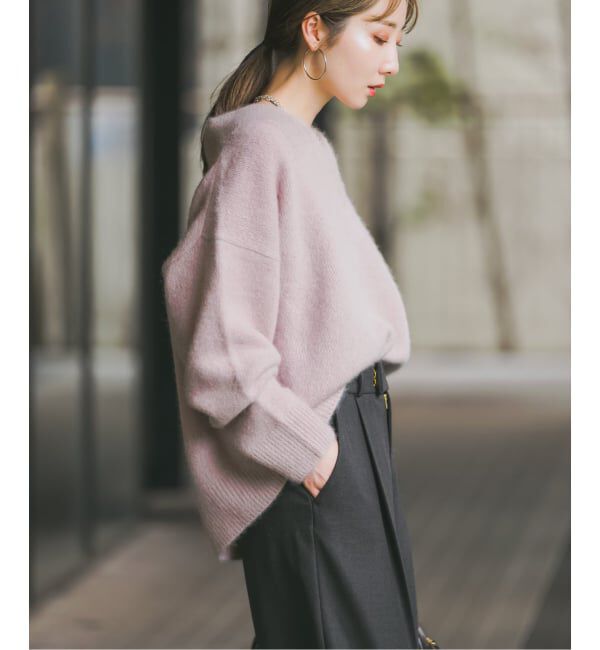 NOBLE「《WEB・一部店舗限定追加予約》YAKワイドVネックニット」|ニット・セーター|