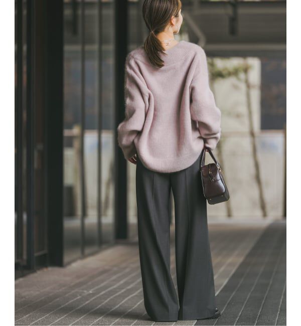 NOBLE「《WEB・一部店舗限定追加予約》YAKワイドVネックニット」|ニット・セーター|
