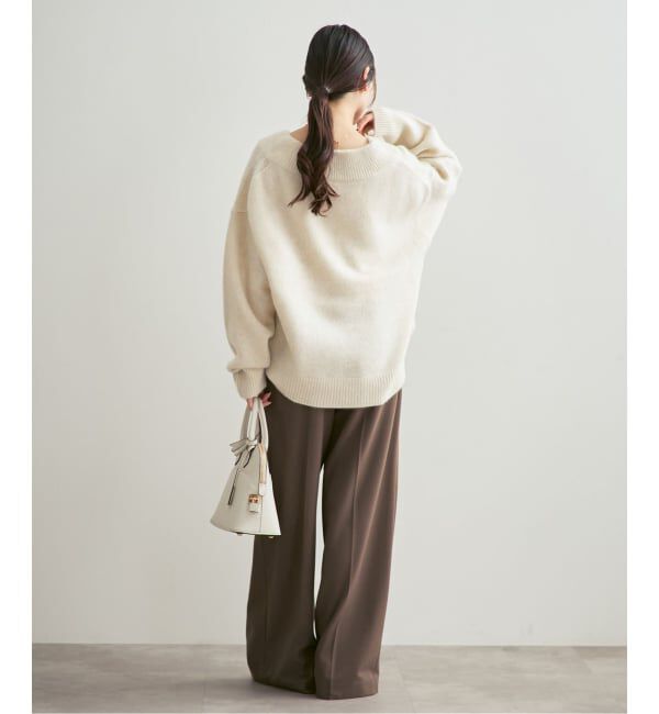 NOBLE「《WEB・一部店舗限定追加予約》YAKワイドVネックニット」|ニット・セーター|