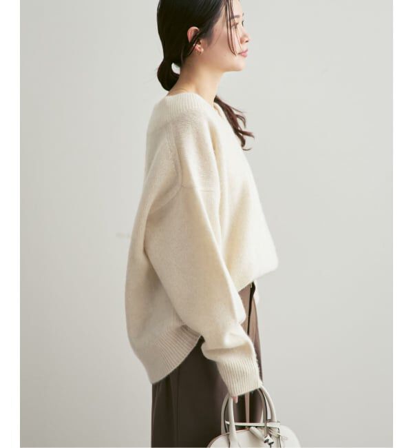 NOBLE「《WEB・一部店舗限定追加予約》YAKワイドVネックニット」|ニット・セーター|