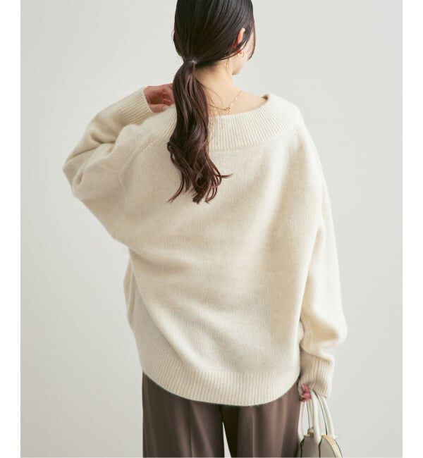 NOBLE「《WEB・一部店舗限定追加予約》YAKワイドVネックニット」|ニット・セーター|
