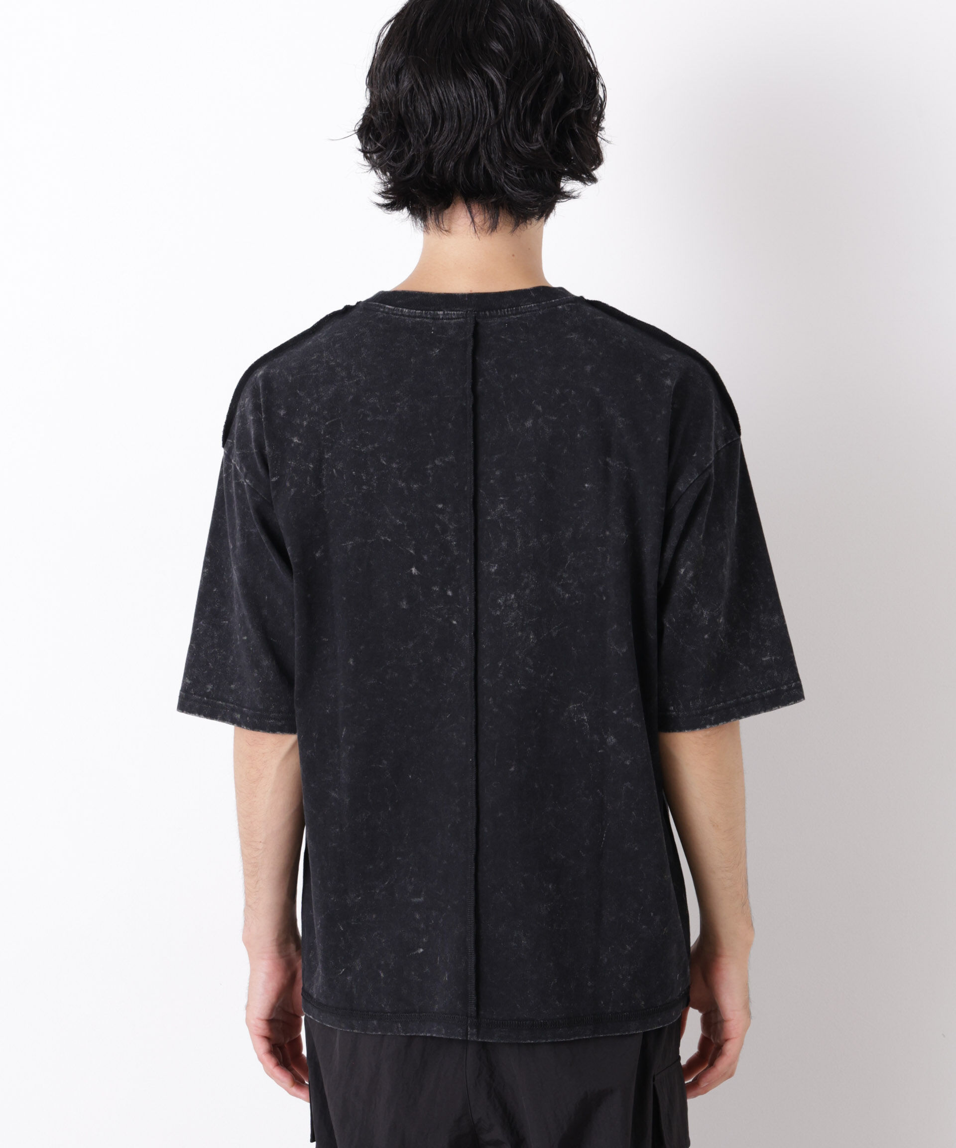 NANO universe「ワンポイントピグメントTシャツ 半袖」|Tシャツ・カットソー|