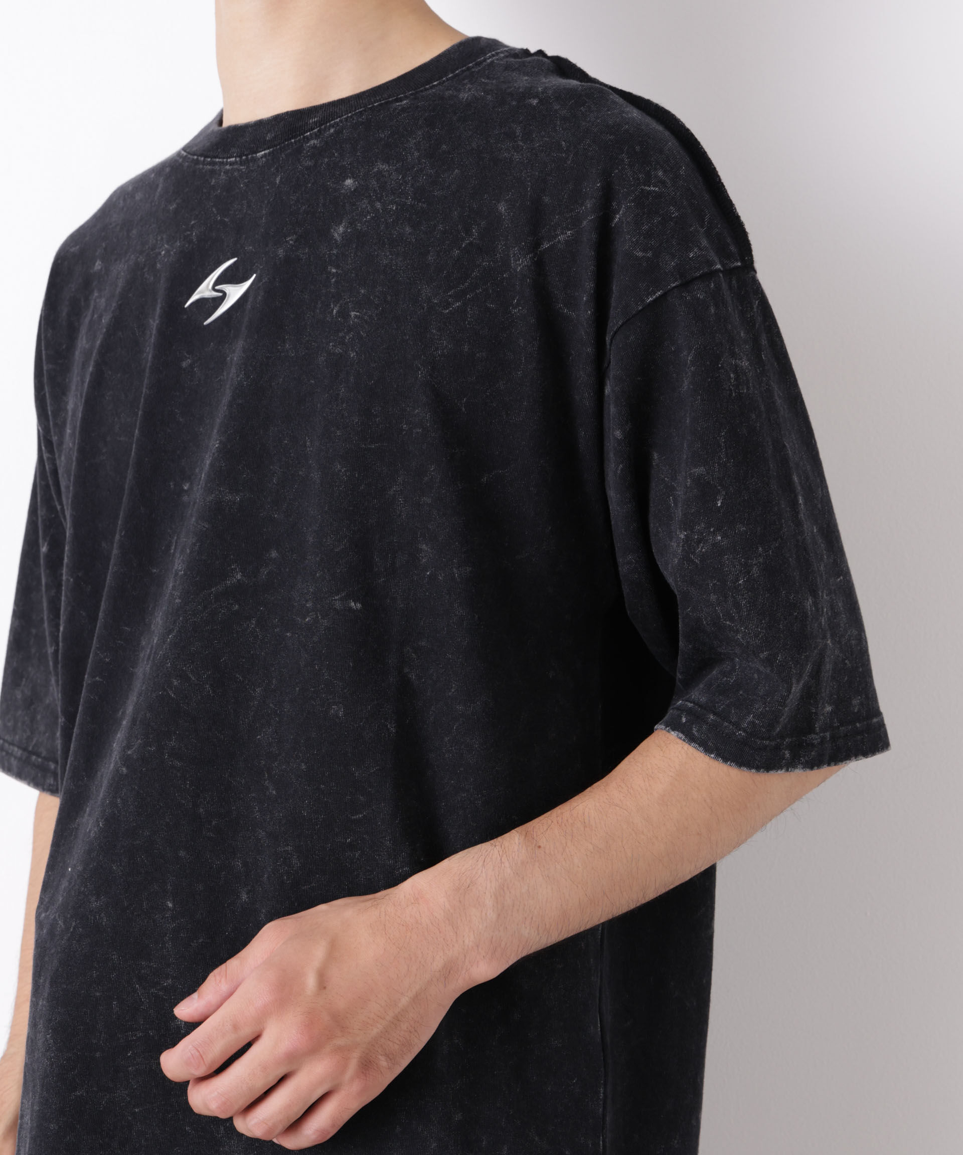 NANO universe「ワンポイントピグメントTシャツ 半袖」|Tシャツ・カットソー|