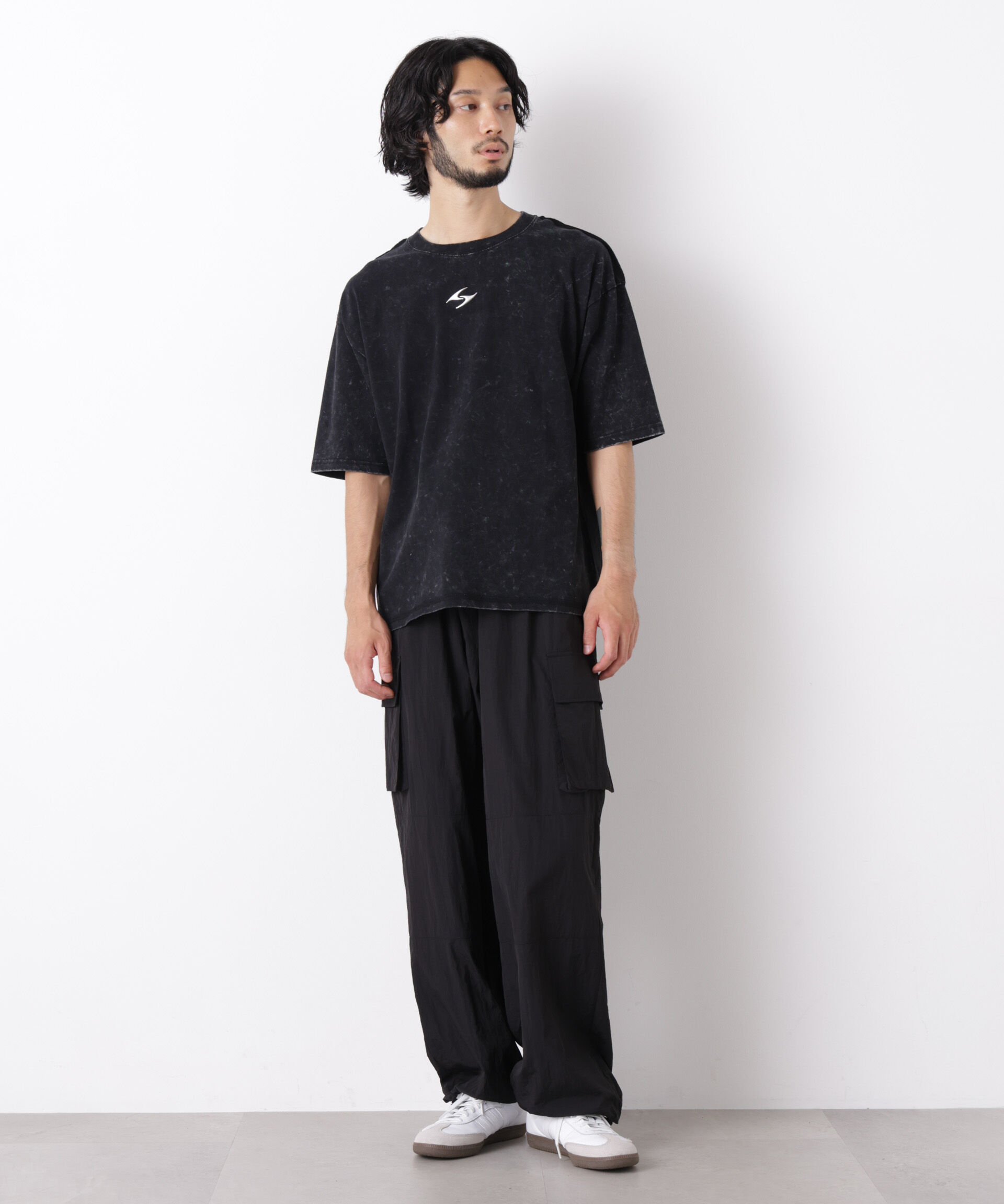 NANO universe「ワンポイントピグメントTシャツ 半袖」|Tシャツ・カットソー|