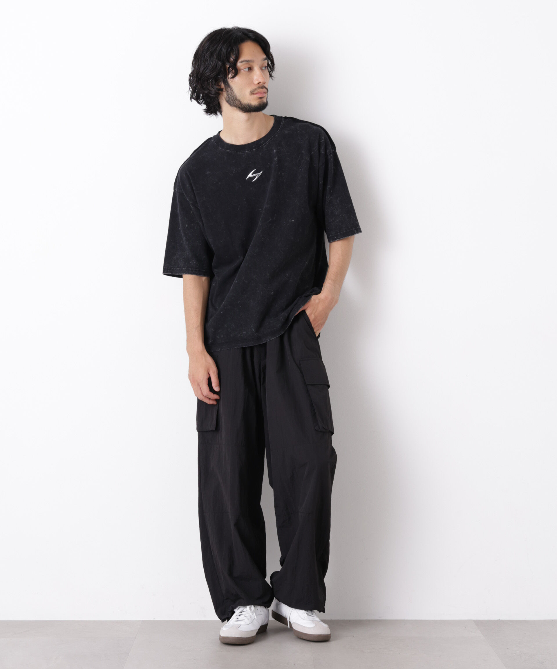 NANO universe「ワンポイントピグメントTシャツ 半袖」|Tシャツ・カットソー|