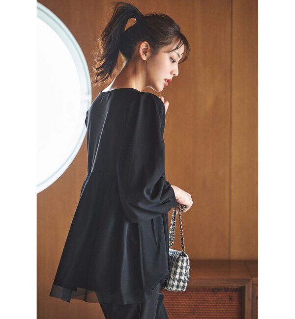 ANY SIS「【WEB・一部店舗限定】ペプラムチュールコンビ セット」|スーツ|