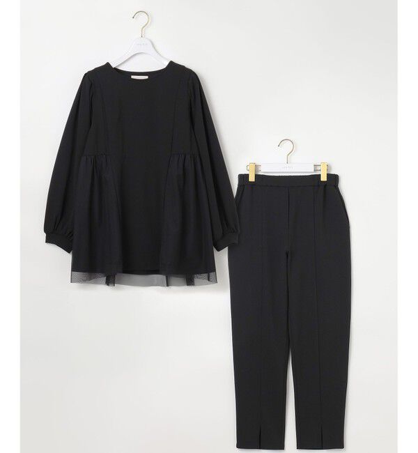 ANY SIS「【WEB・一部店舗限定】ペプラムチュールコンビ セット」|スーツ|