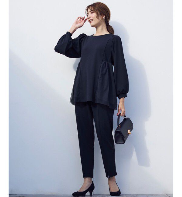 ANY SIS「【WEB・一部店舗限定】ペプラムチュールコンビ セット」|スーツ|