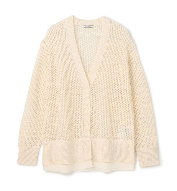 BEIGE,「【洗える】ALOE / コットンメッシュVネックミドル丈カーディガン」|カーディガン|