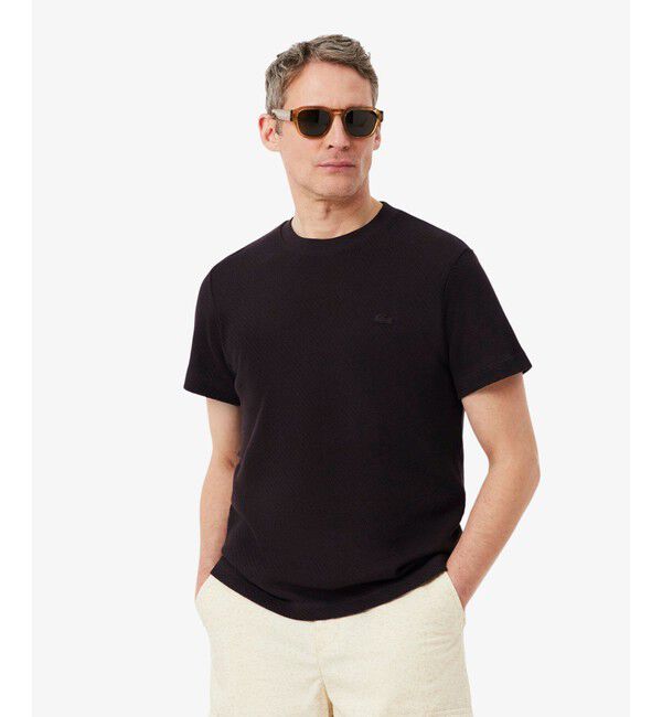 LACOSTE「コットンメッシュニットTシャツ」|Tシャツ・カットソー|ブラウン