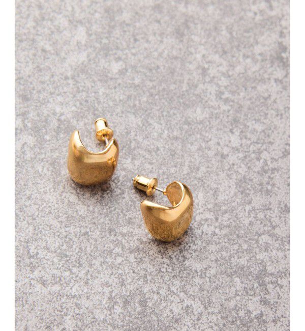 ADAM ET ROPE'「カーブフォルムピアス」|ピアス|ゴールド(90)