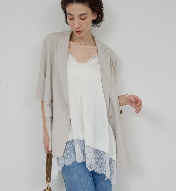  「＜GLOW 7月号掲載アイテム＞【2サイズ展開】ハーフスリーブジャケット」|テーラードジャケット|