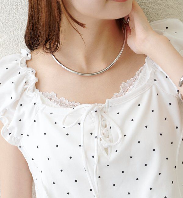  「レースアップフレンチT」|Tシャツ・カットソー|