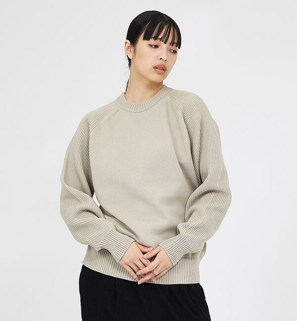 ABAHOUSE「【FORTUNA/フォルトゥナ】ECOTEC-Knit イージーケア ウォッシャ」|ニット・セーター|グレージュ