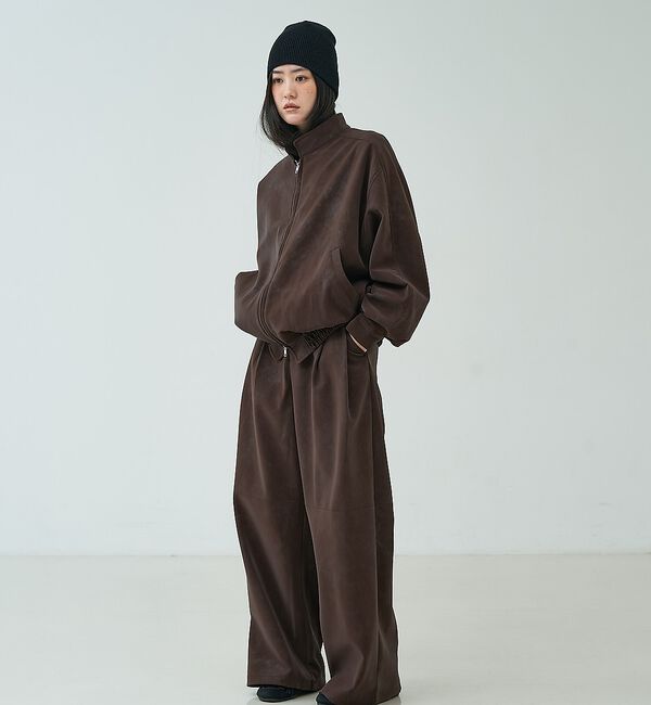 NOMINE「ワイドパンツ｜生チョコフェイクレザー/ネップ【予約】」|その他|
