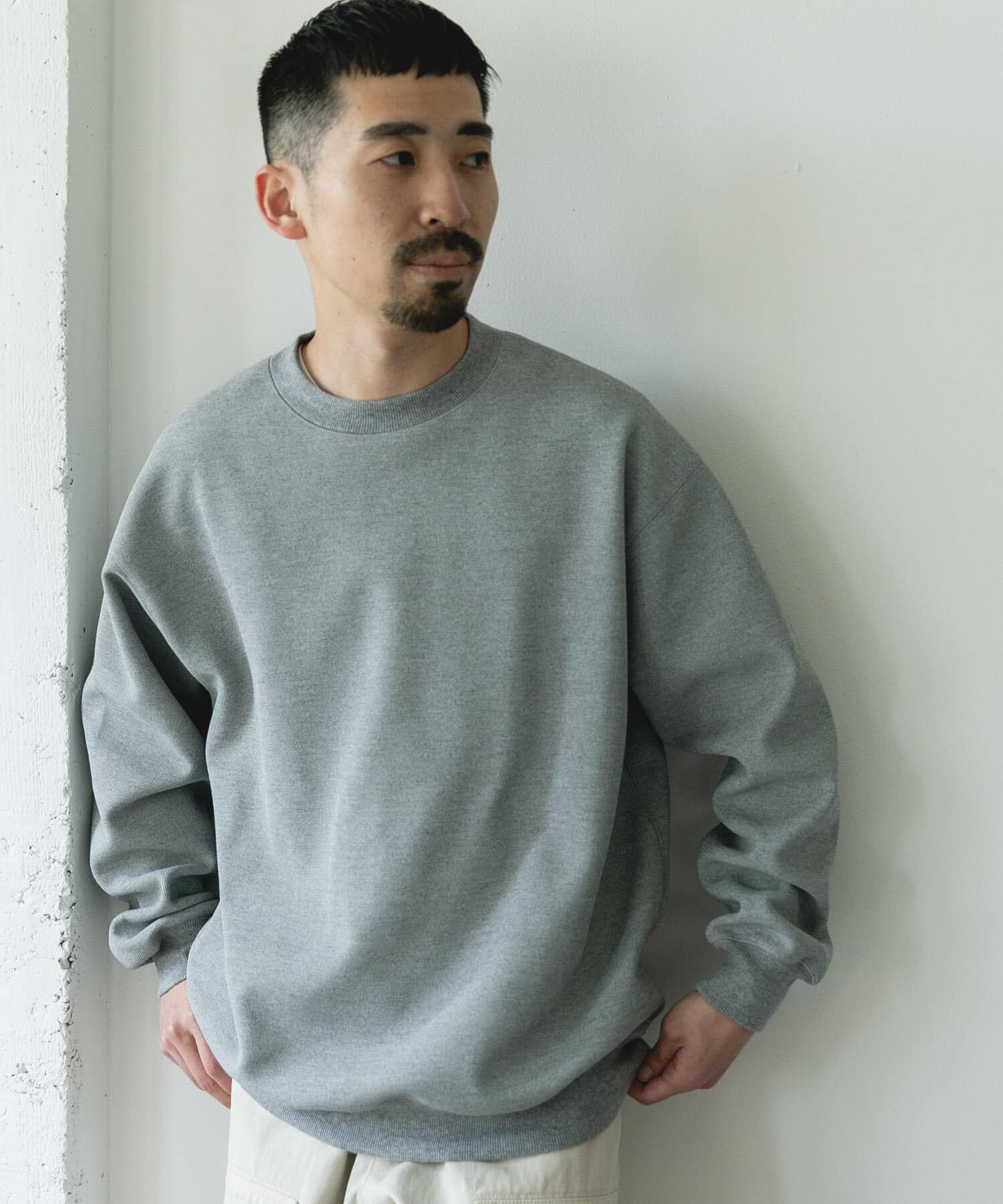 URBAN RESEARCH DOORS「ワッフルフリースクルーネックプルオーバー」|Tシャツ・カットソー|