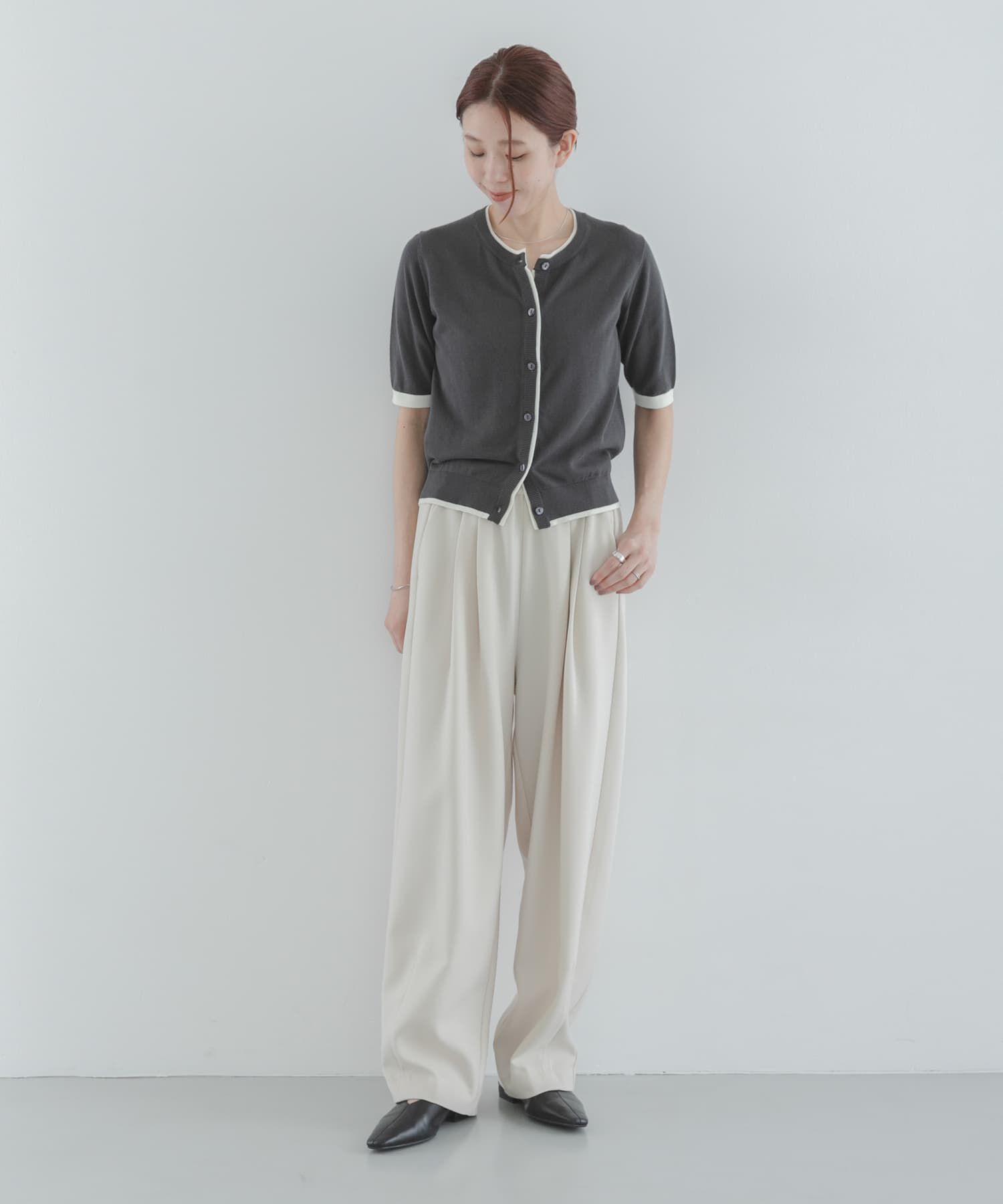 Sonny Label 「クールミスト配色クルーネックカーディガン」|カーディガン|