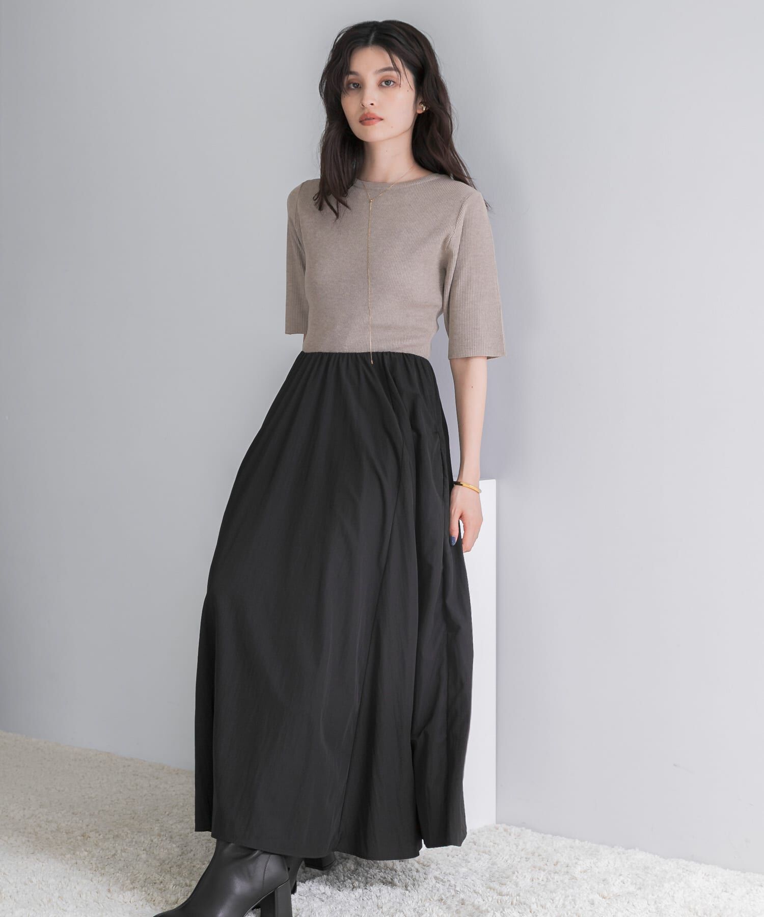URBAN RESEARCH ROSSO「『一部WEB限定カラー』ニットドッキングワンピース」|ワンピース|
