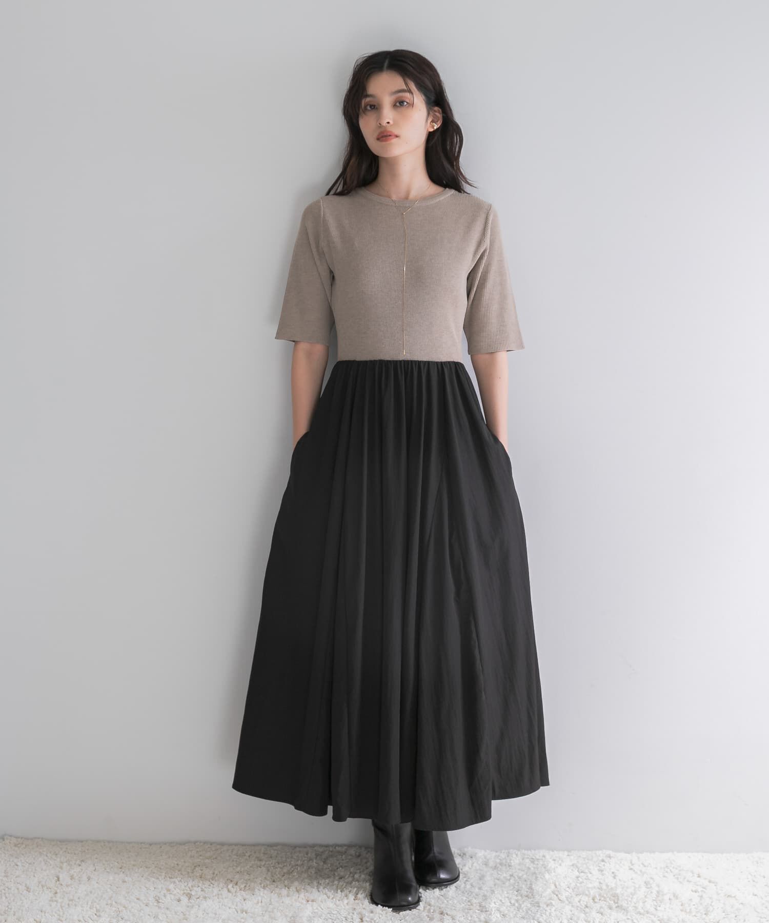 URBAN RESEARCH ROSSO「『一部WEB限定カラー』ニットドッキングワンピース」|ワンピース|