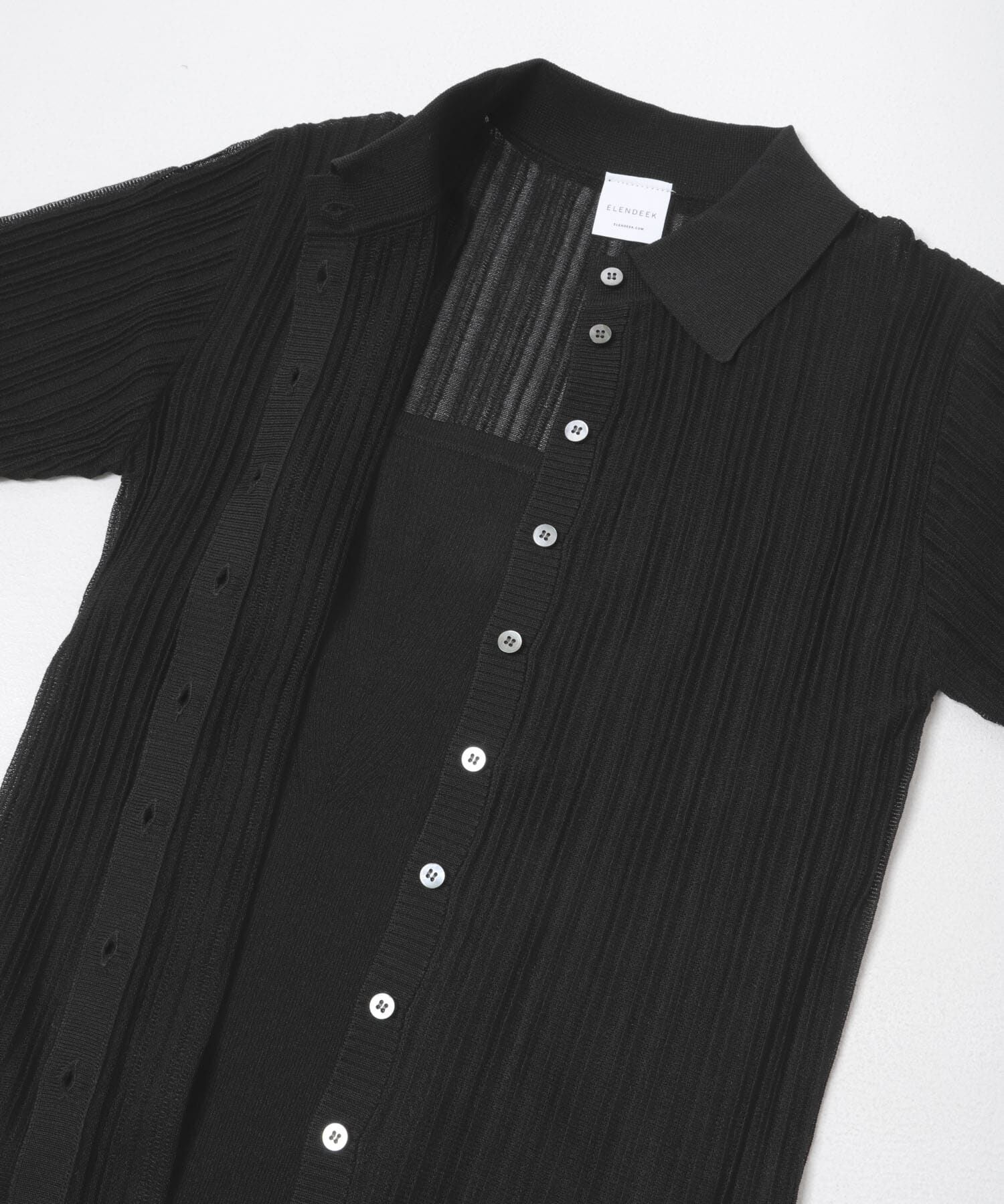 URBAN RESEARCH ROSSO「ELENDEEK　SHEER PLEATS KNIT TOP」|カーディガン|