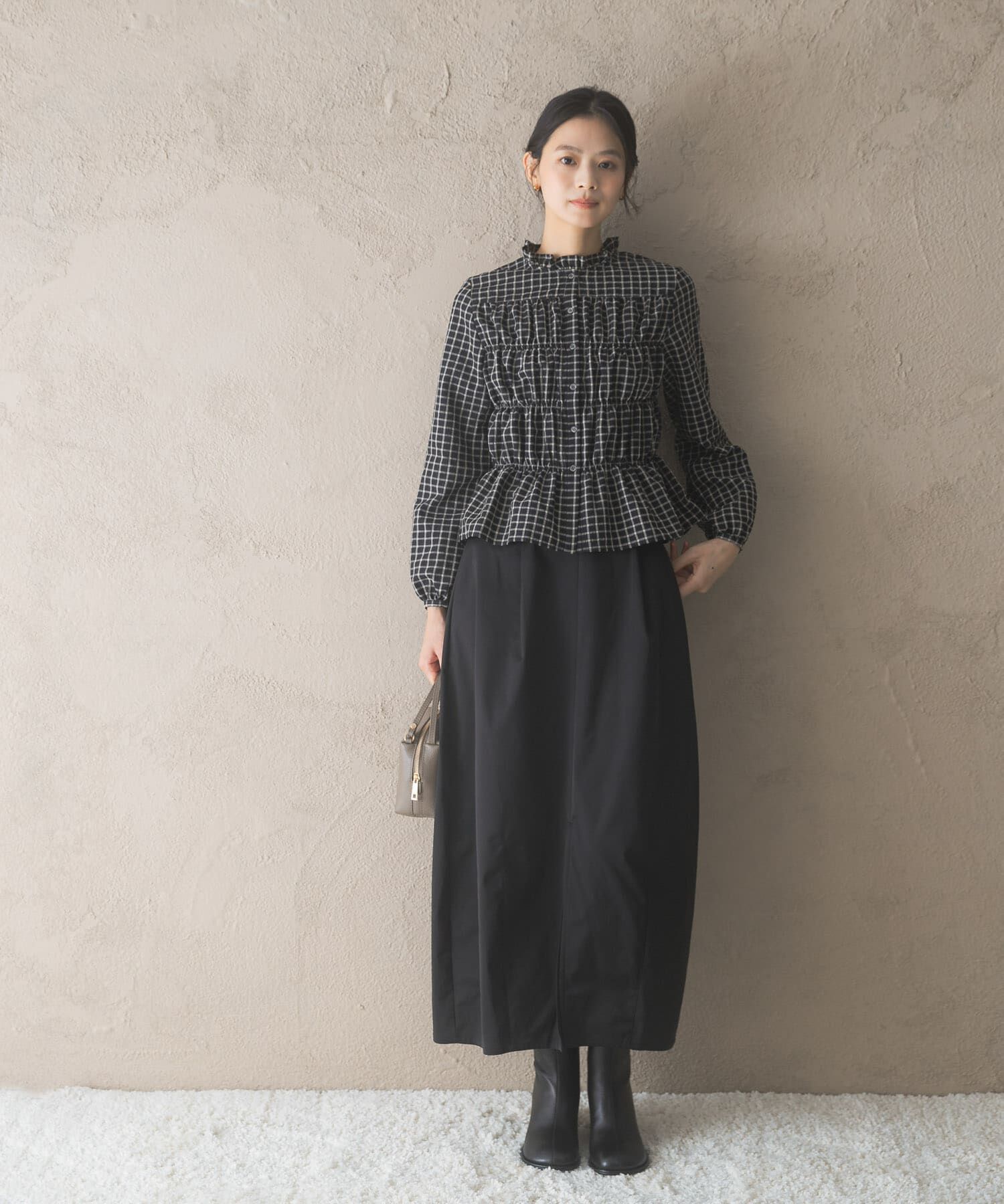 URBAN RESEARCH ROSSO「チェックシャーリングブラウス」|シャツ・ブラウス|