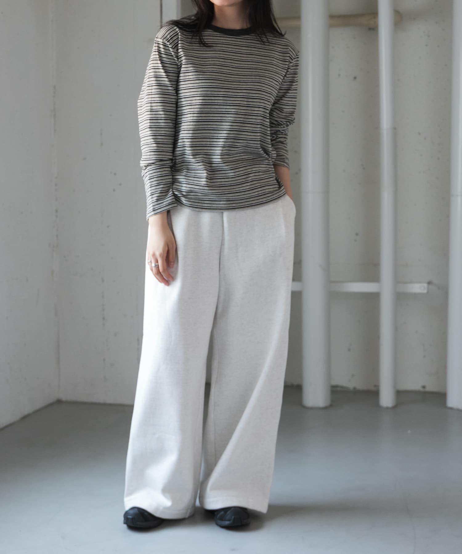 URBAN RESEARCH DOORS「FORK&SPOON　プレーティングボーダーロングスリーブTシャツ」|Tシャツ・カットソー|