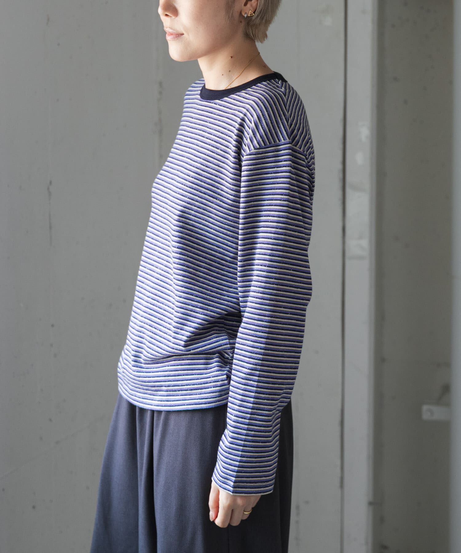 URBAN RESEARCH DOORS「FORK&SPOON　プレーティングボーダーロングスリーブTシャツ」|Tシャツ・カットソー|