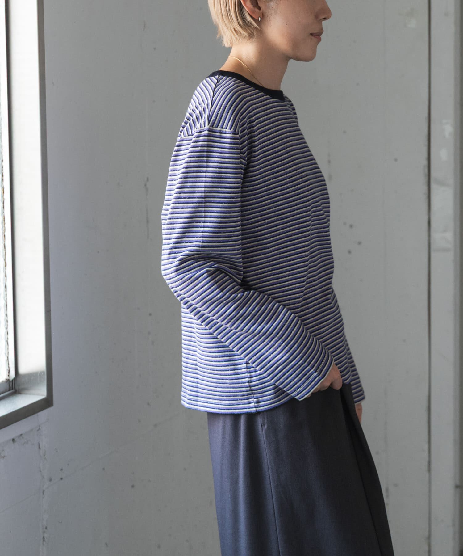 URBAN RESEARCH DOORS「FORK&SPOON　プレーティングボーダーロングスリーブTシャツ」|Tシャツ・カットソー|