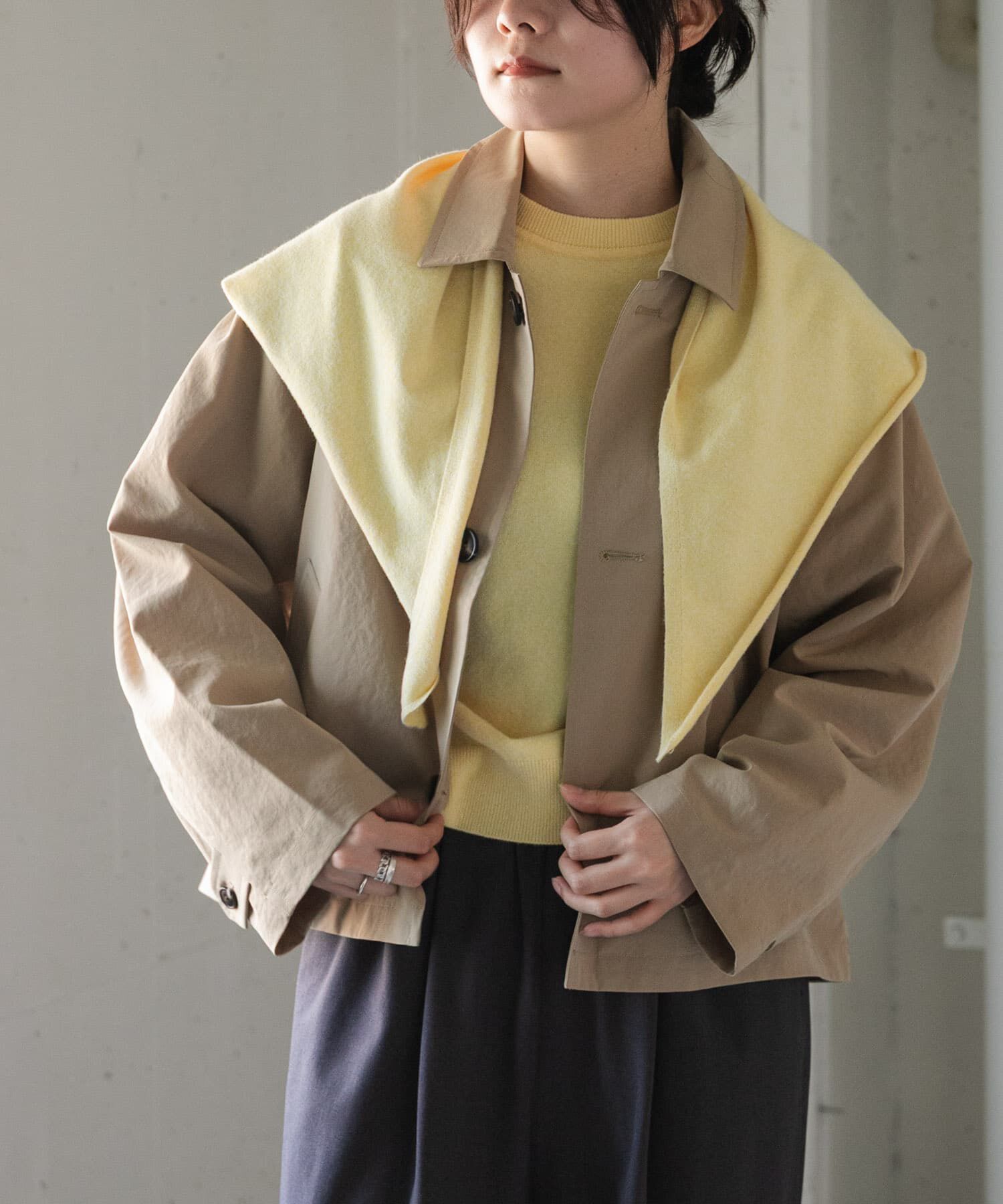 URBAN RESEARCH DOORS「FORK&SPOON　ステンカラーショートコート」|ステンカラーコート|
