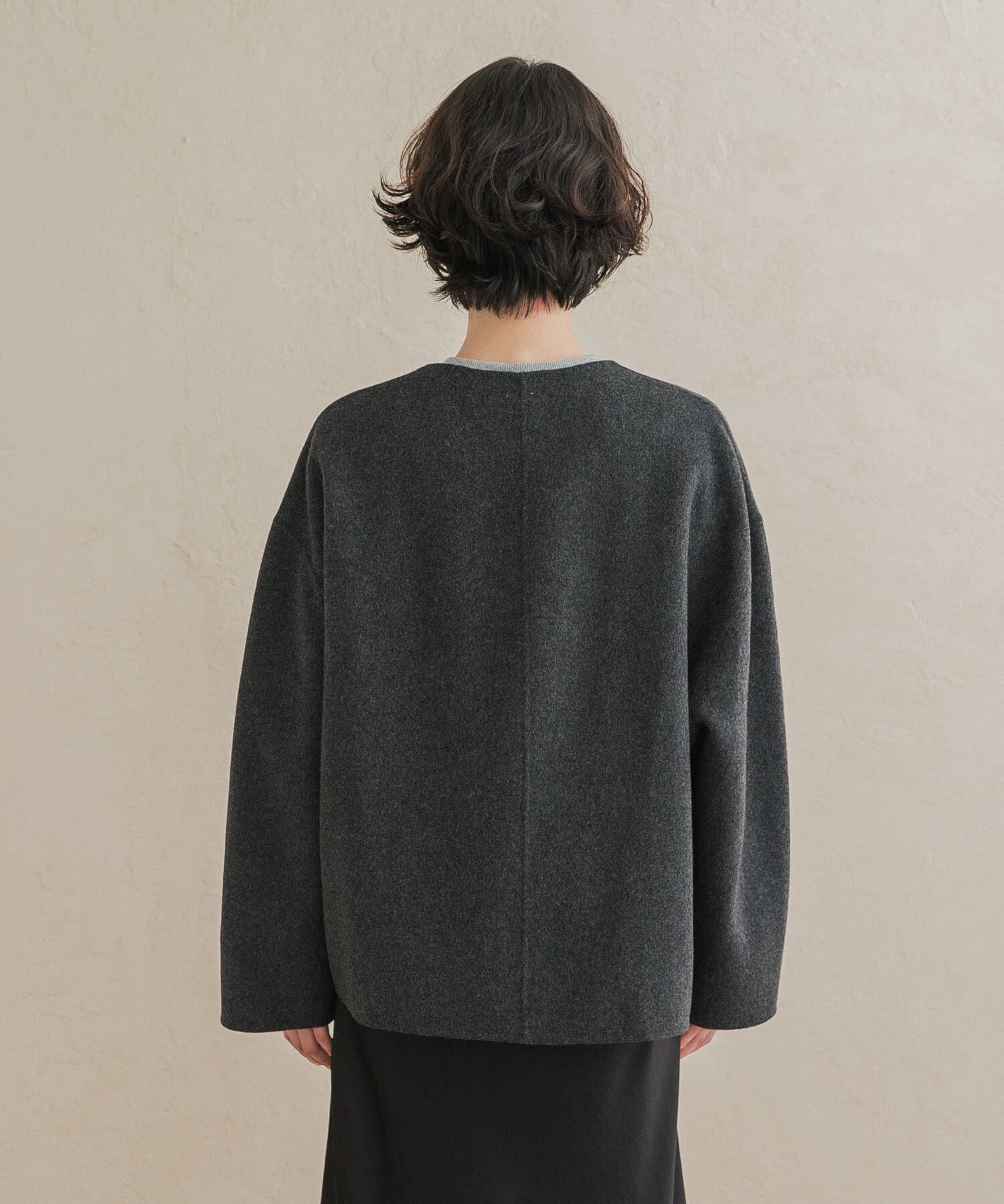 URBAN RESEARCH DOORS「ウールリバーZIPノーカラーコート」|ノーカラーコート|