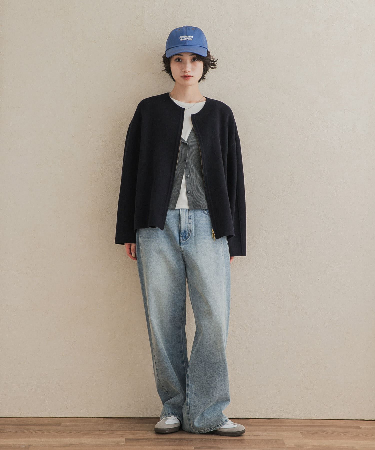 URBAN RESEARCH DOORS「ウールリバーZIPノーカラーコート」|ノーカラーコート|