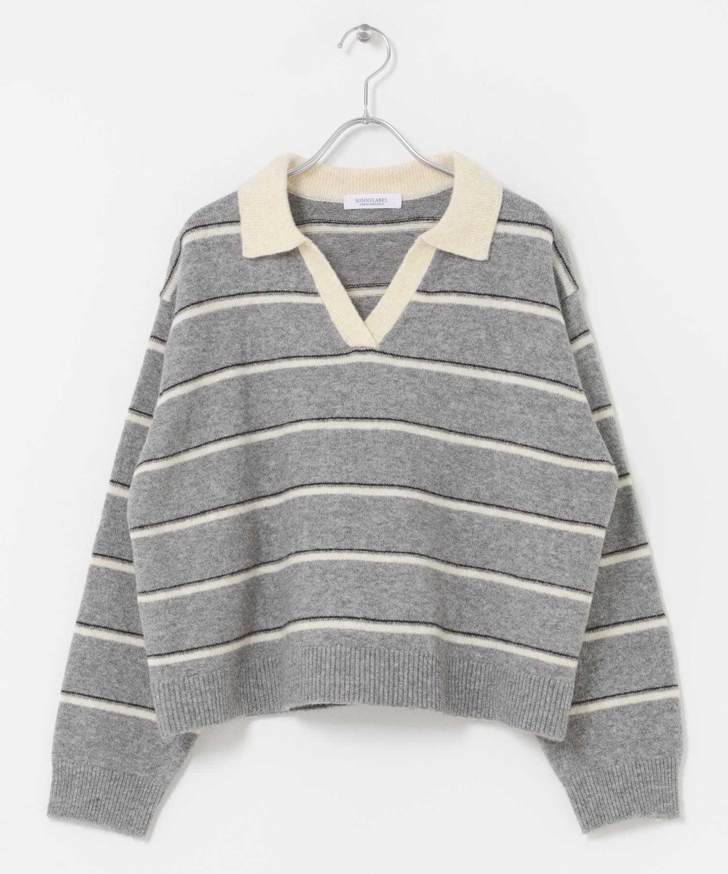 Sonny Label 「ウールブレンドボーダーニットポロシャツ」|ニット・セーター|