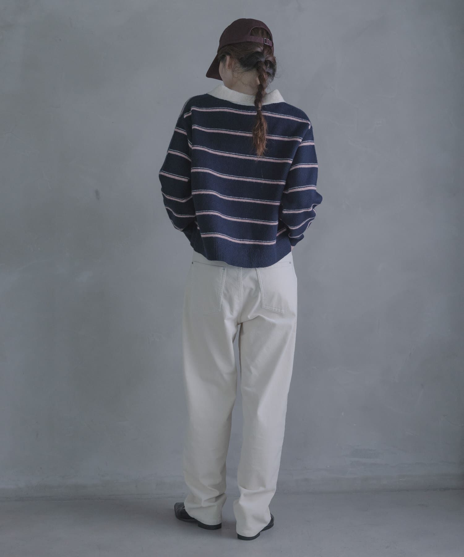 Sonny Label 「ウールブレンドボーダーニットポロシャツ」|ニット・セーター|