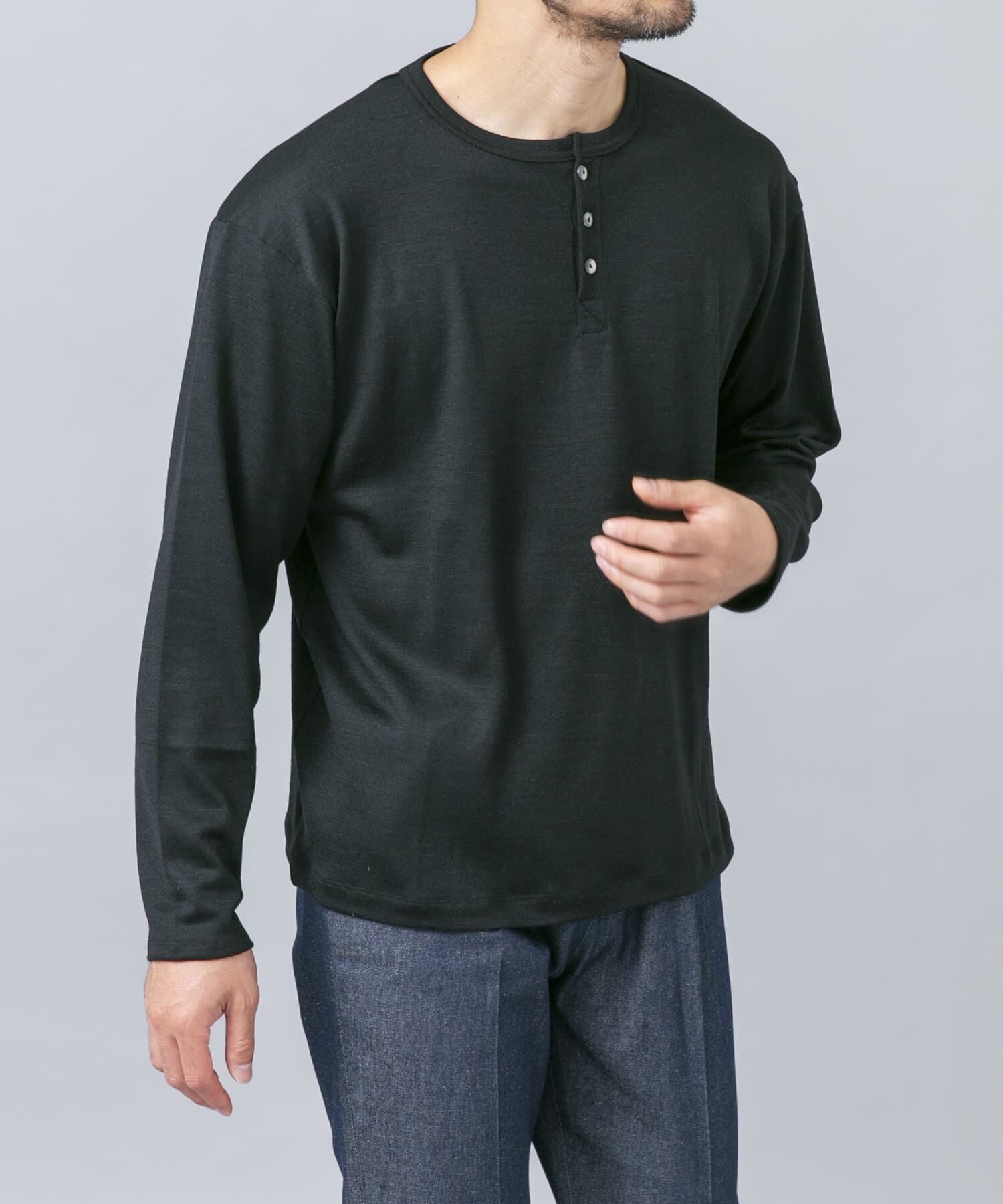 URBAN RESEARCH ROSSO「『マシンウォッシャブル』ハイクオリティウールヘンリーネックTシャツ」|Tシャツ・カットソー|