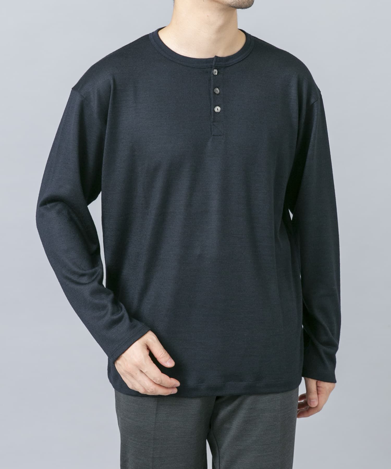 URBAN RESEARCH ROSSO「『マシンウォッシャブル』ハイクオリティウールヘンリーネックTシャツ」|Tシャツ・カットソー|
