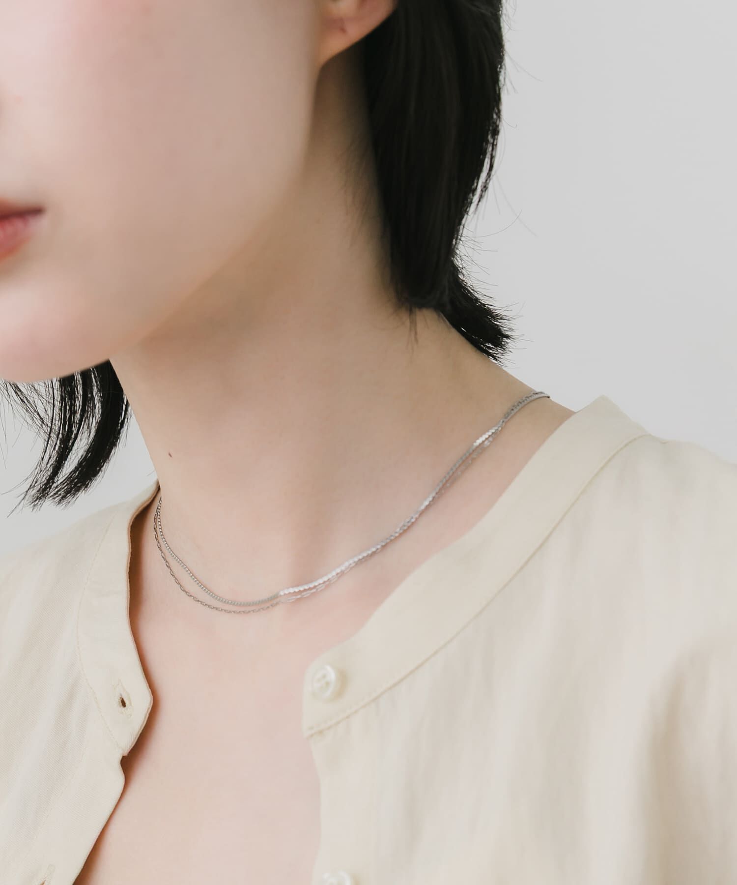 SMELLY「ステンレスナローレイヤードネックレス」|ネックレス|