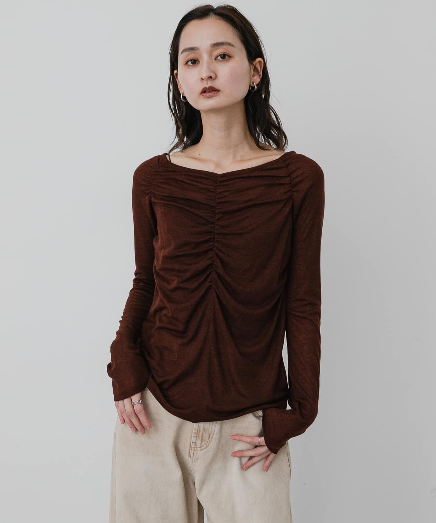 SENSE OF PLACE by URBAN RESEARCH「シャーリングボートネックトップ」|Tシャツ・カットソー|
