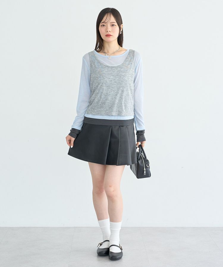 earth music&ecology「SET2点ハイショクシアータンクトップ+ロンT」|Tシャツ・カットソー|
