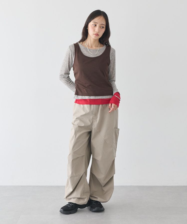 earth music&ecology「SET2点ハイショクシアータンクトップ+ロンT」|Tシャツ・カットソー|