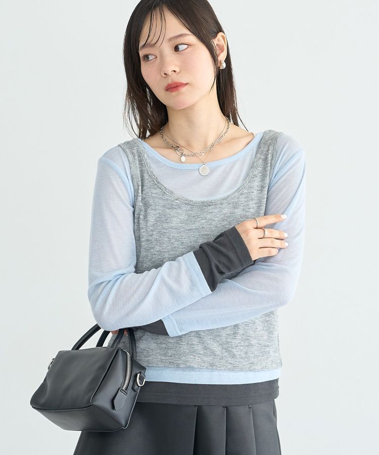 earth music&ecology「SET2点ハイショクシアータンクトップ+ロンT」|Tシャツ・カットソー|