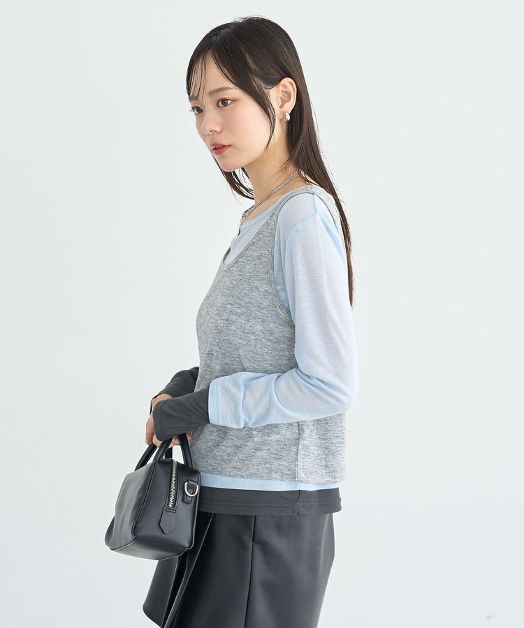 earth music&ecology「SET2点ハイショクシアータンクトップ+ロンT」|Tシャツ・カットソー|