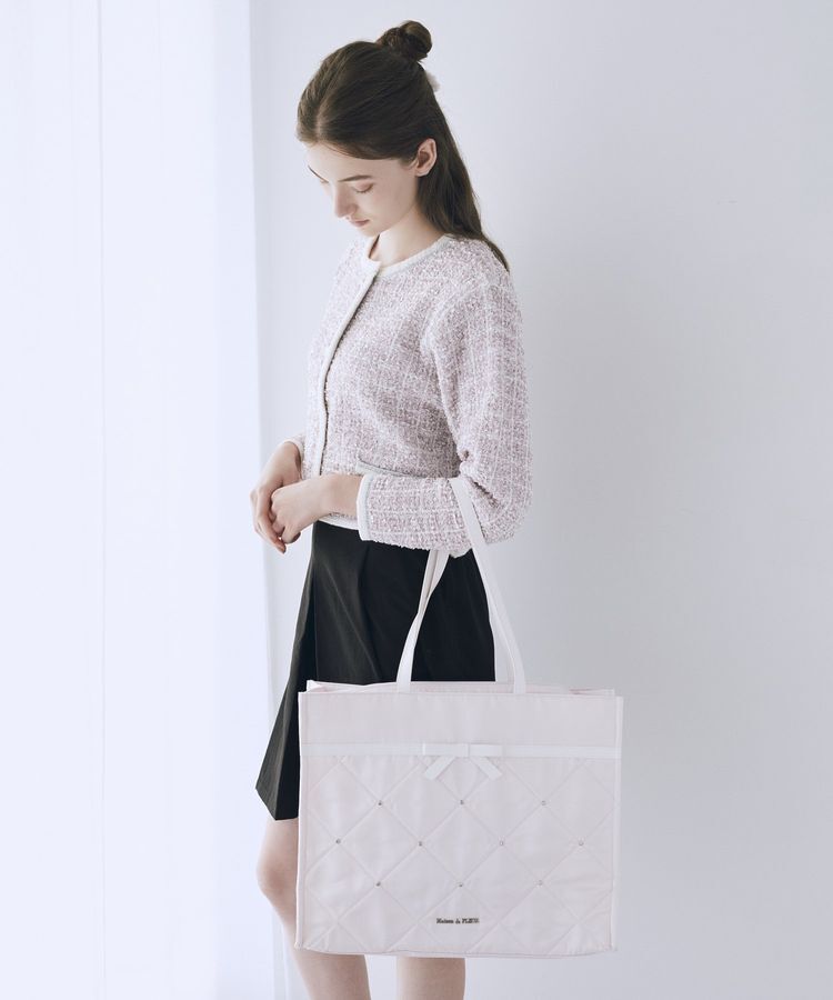 Maison de FLEUR「キルティングサテンキャリーオンバッグ」|トートバッグ|