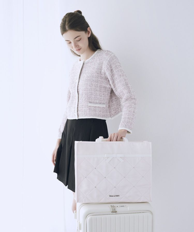 Maison de FLEUR「キルティングサテンキャリーオンバッグ」|トートバッグ|ピンク